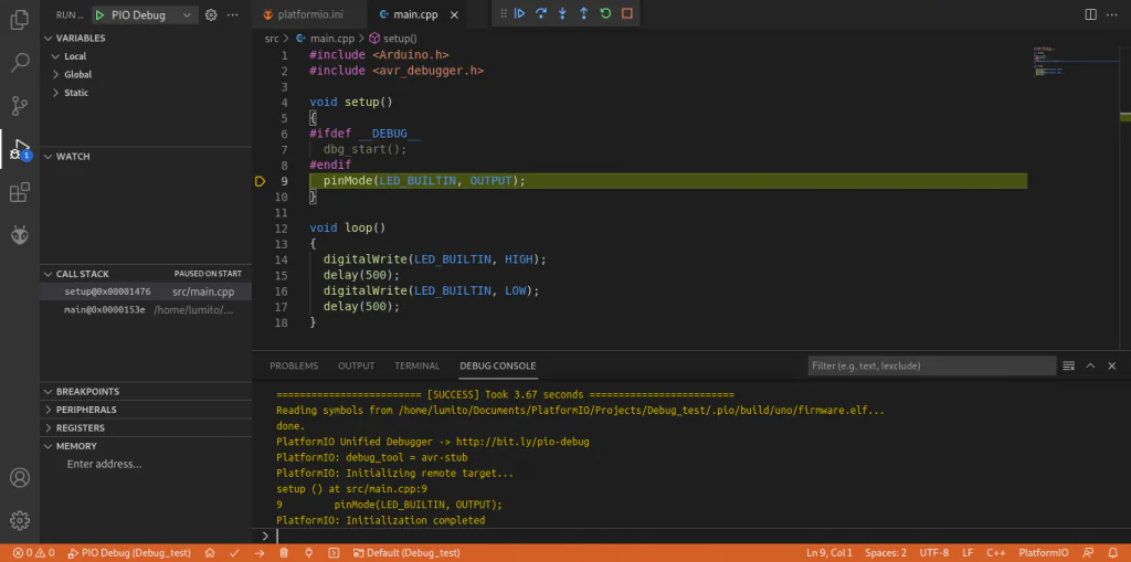 PIO Debug